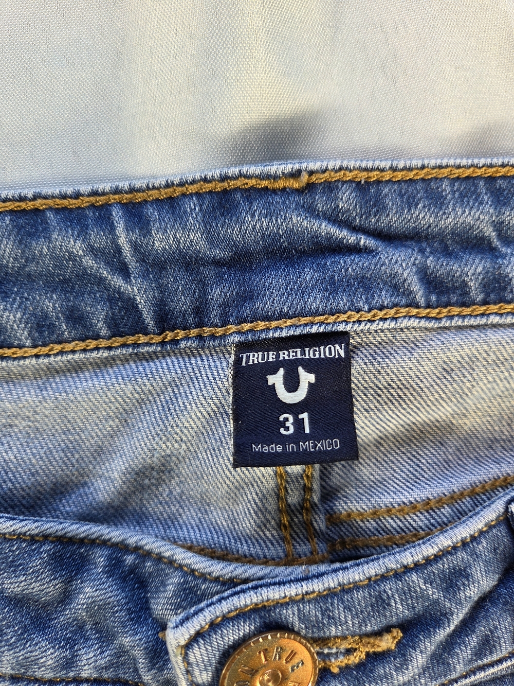 True Religion Sara Cigarette Jeans Womens 31 Distressed Slim Straight Light Wash - Picture 10 of 16